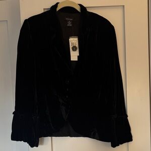Spense Elegant Black Velvet Blazer